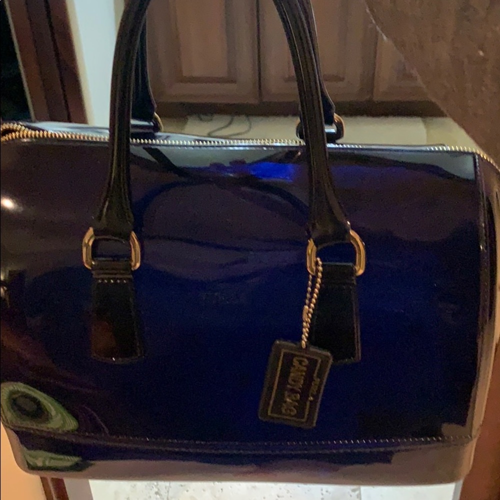Clear Dark Blue Furla CandyBag Satchel - Picture 4 of 5